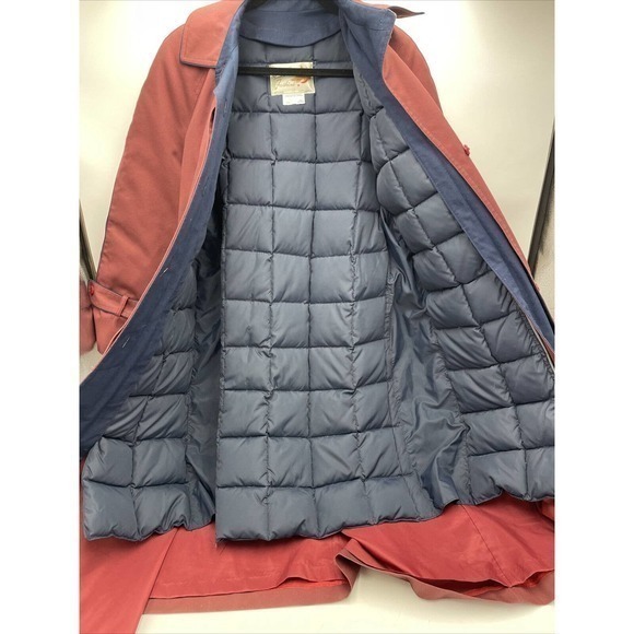 Vintage Sport Ease Fashions Goose Down Trench Coat Maroon Made in Canada Size 14 - Picture 10 of 16